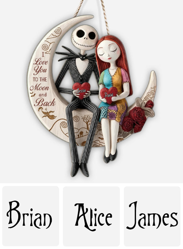Personalized Wooden Moon Sign Custom Love Gift for Couples Wood Sign GradoCreations