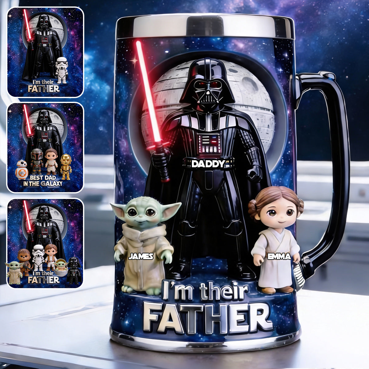 Personalized Star Wars Beer Stein Custom Name Gift for Dad Beer Stein GradoCreations