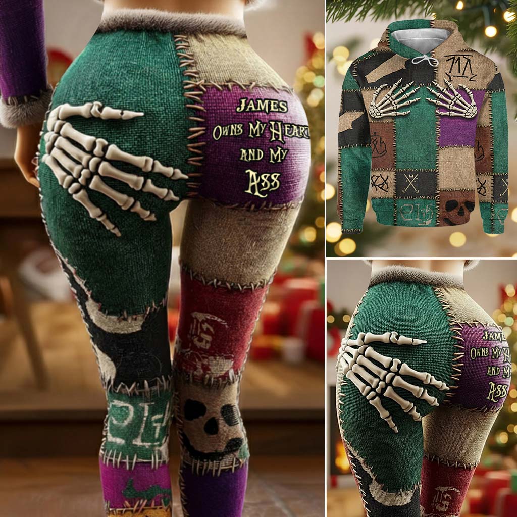 Personalized Hoodie & Leggings Set with Skeleton Design for Couples Hoodie & Leggings GradoCreations
