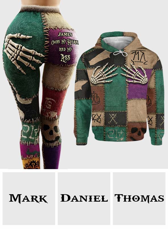 Personalized Hoodie & Leggings Set with Skeleton Design for Couples Hoodie & Leggings GradoCreations