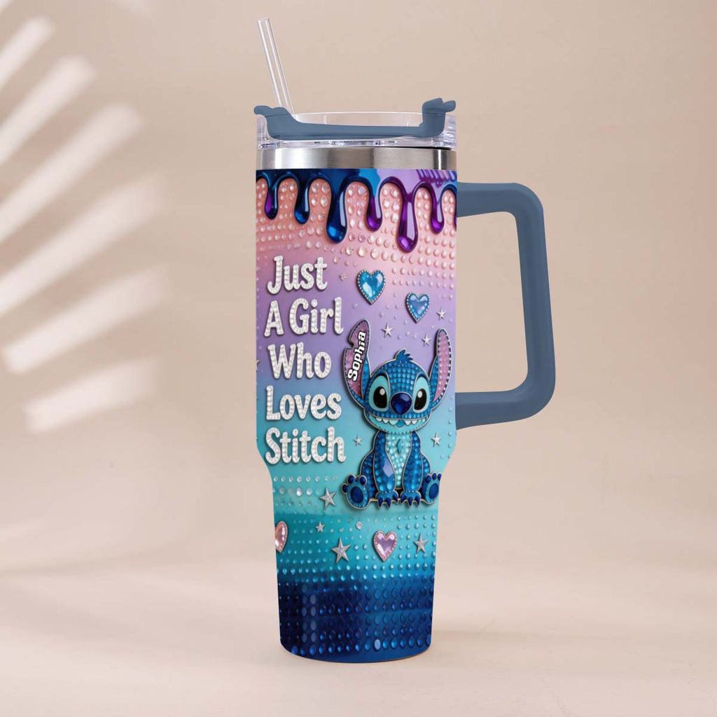 Personalized Ohana Tumbler with Handle for Girls - Custom Name Gift Tumbler With Handle GradoCreations