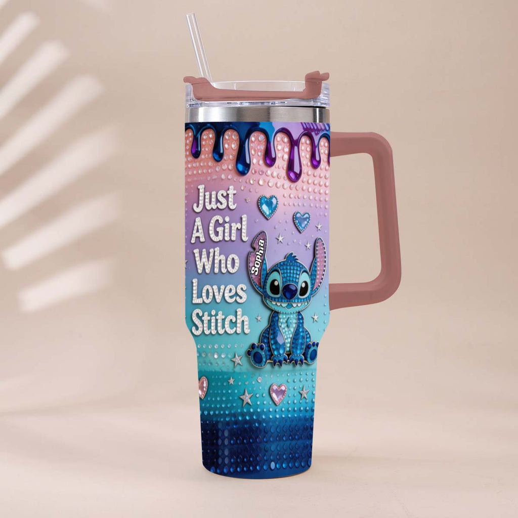 Personalized Ohana Tumbler with Handle for Girls - Custom Name Gift Tumbler With Handle GradoCreations