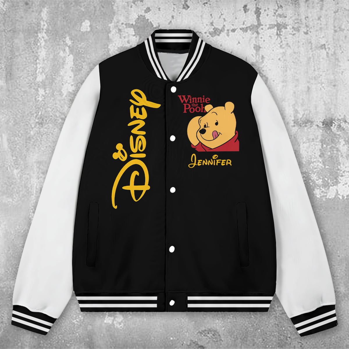 Personalized Winnie the Pooh Varsity Jacket Custom Name Gift Varsity Jacket GradoCreations