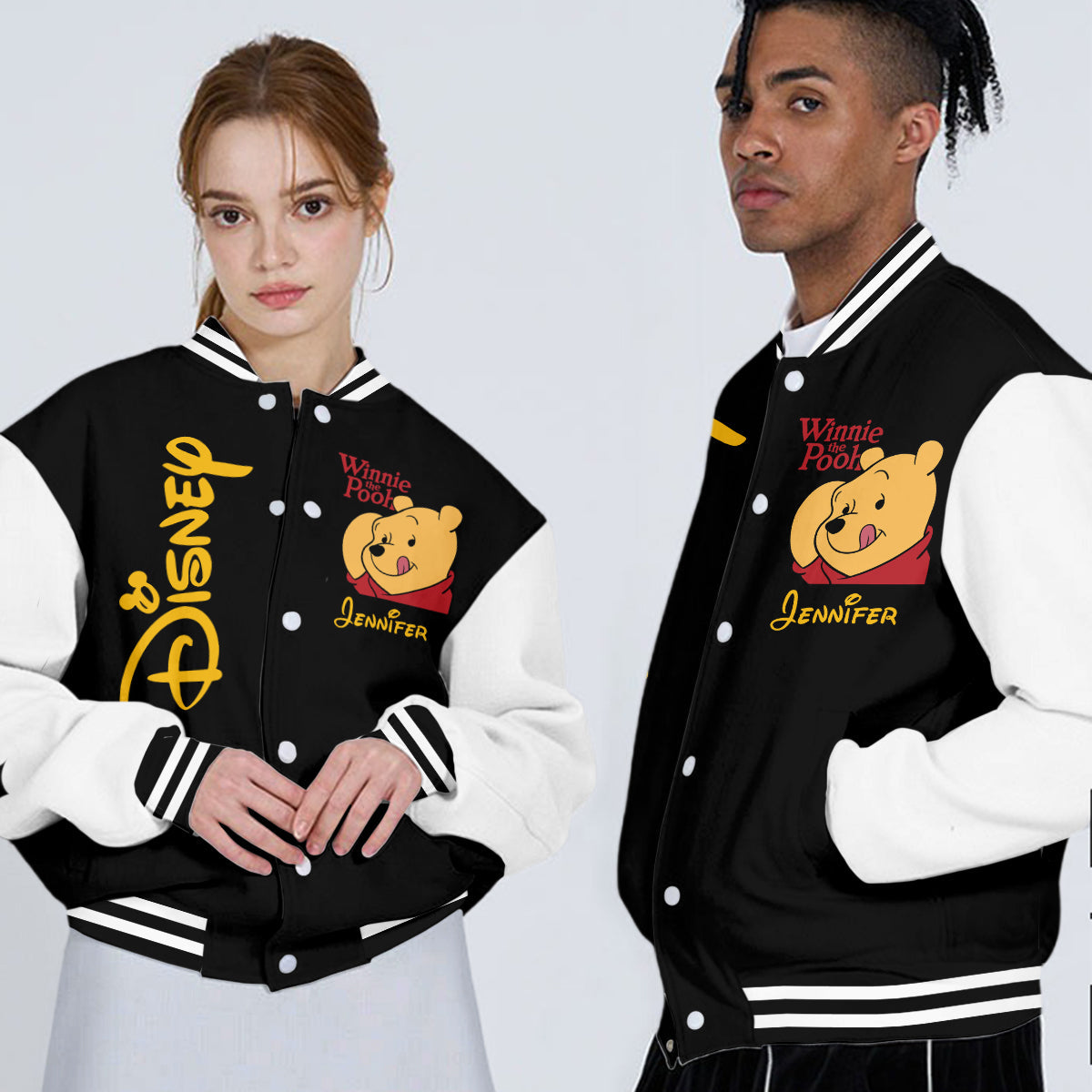 Personalized Winnie the Pooh Varsity Jacket Custom Name Gift Varsity Jacket GradoCreations