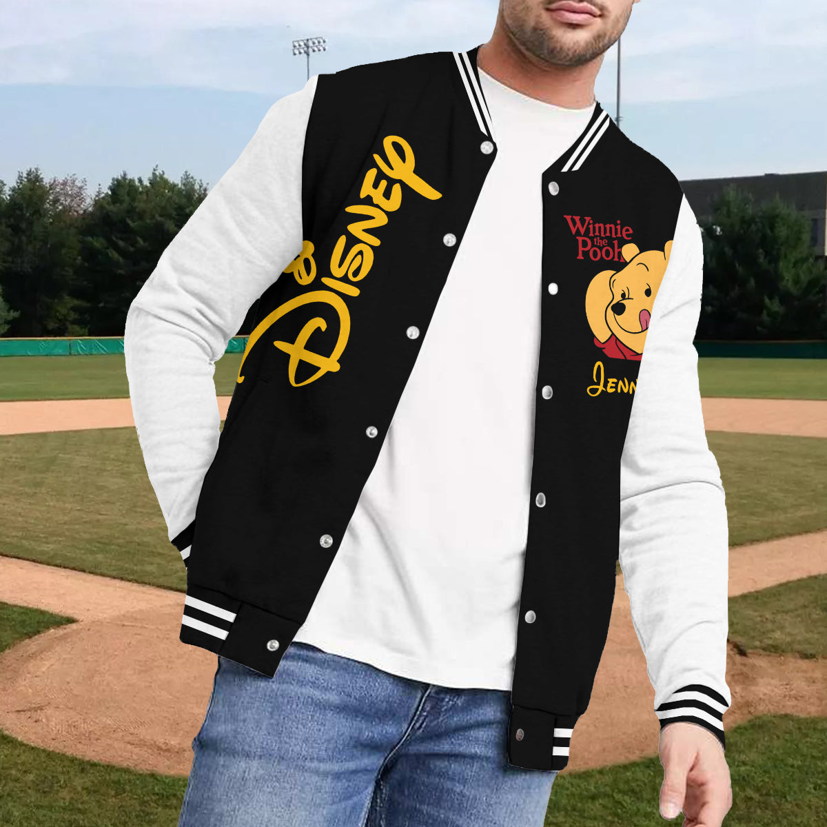 Personalized Winnie the Pooh Varsity Jacket Custom Name Gift Varsity Jacket GradoCreations