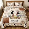 Personalized Mouse Quilt Set Custom Name Gift for Couples Quilt Set GradoCreations