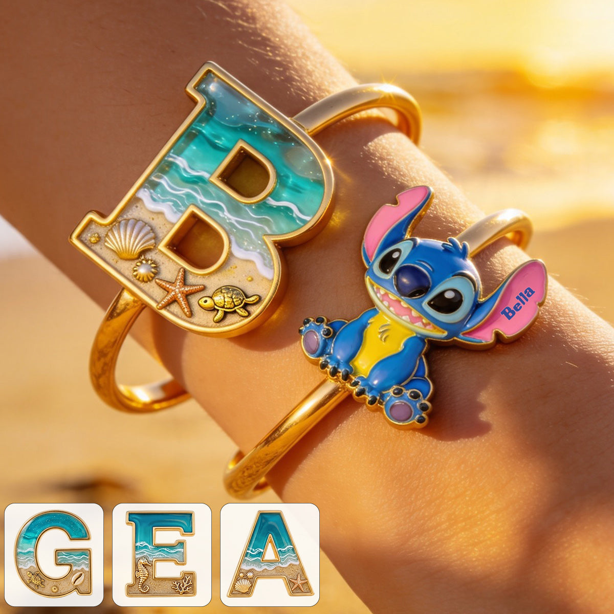 Personalized Ohana Shaped Cuff Bracelet Custom Name Gift for Mom Shaped Cuff Bracelet GradoCreations