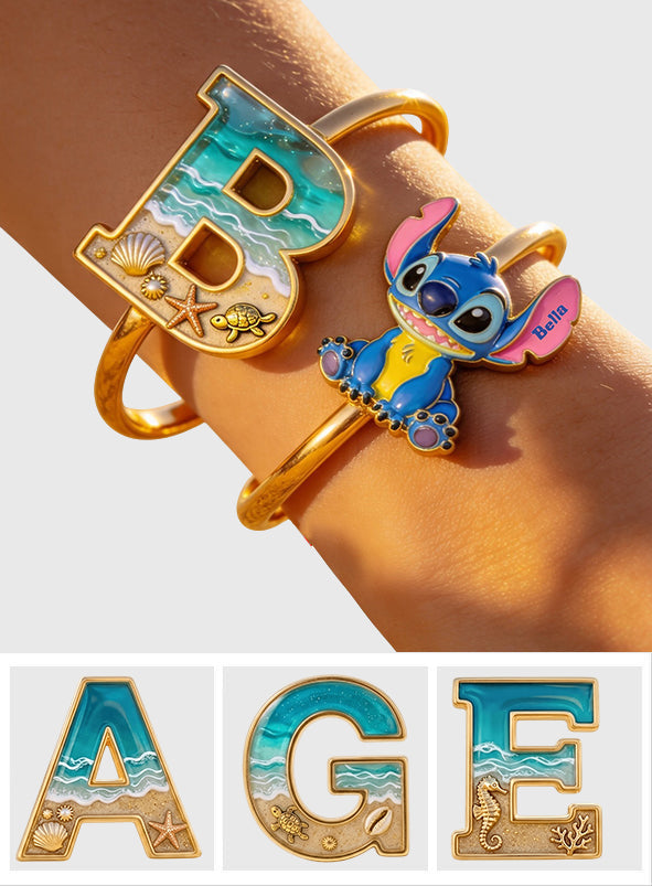 Personalized Ohana Shaped Cuff Bracelet Custom Name Gift for Mom Shaped Cuff Bracelet GradoCreations