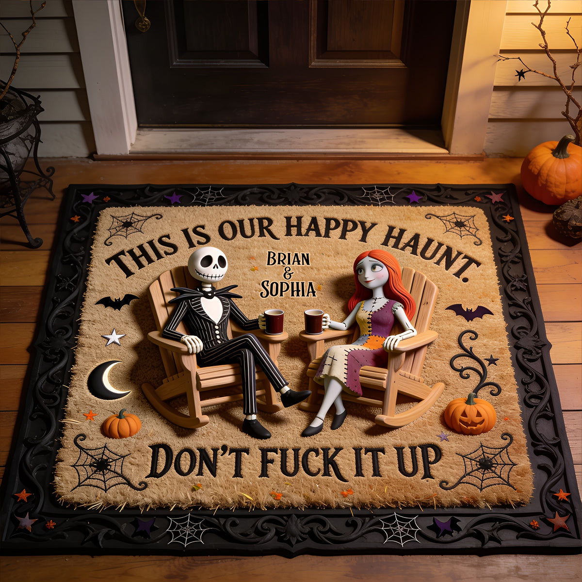 Personalized Halloween Non-Slip Tufted Rug Custom Name for Home Non-Slip Tufted Rug GradoCreations