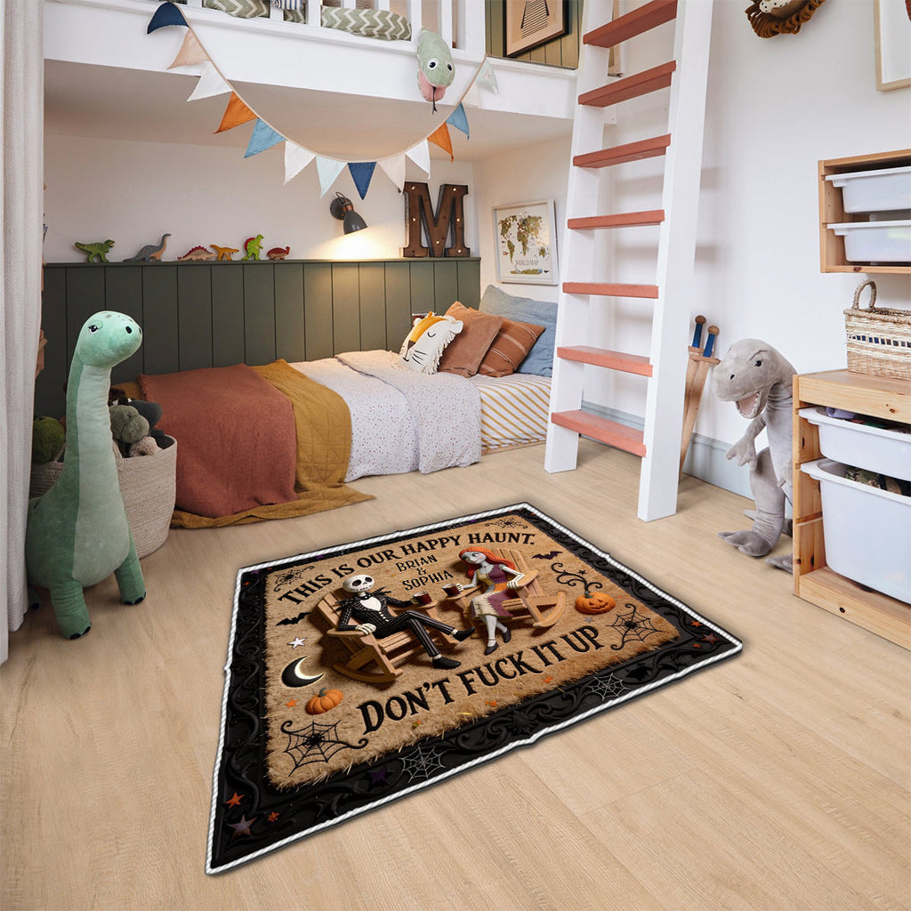Personalized Halloween Non-Slip Tufted Rug Custom Name for Home Non-Slip Tufted Rug GradoCreations