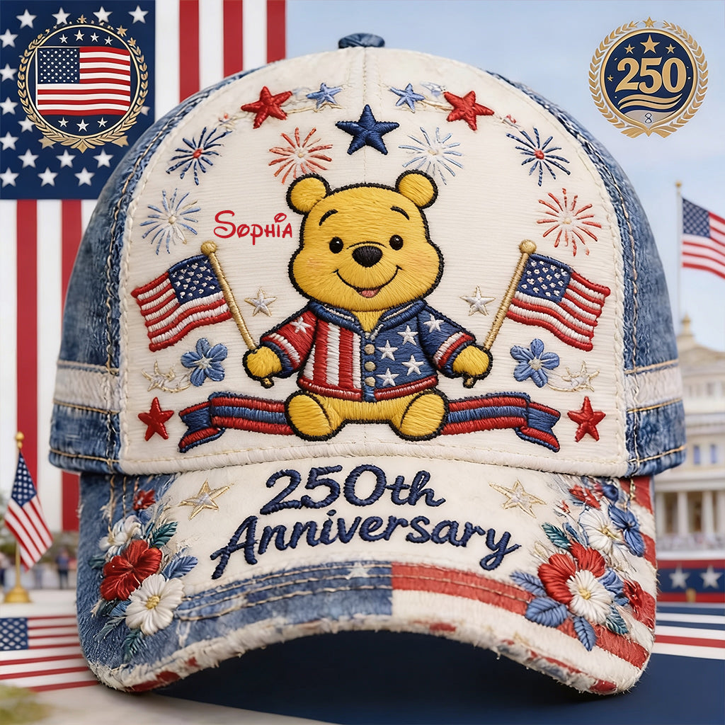 Personalized 250th Anniversary Classic Cap with Yellow Bear Design Classic Cap GradoCreations