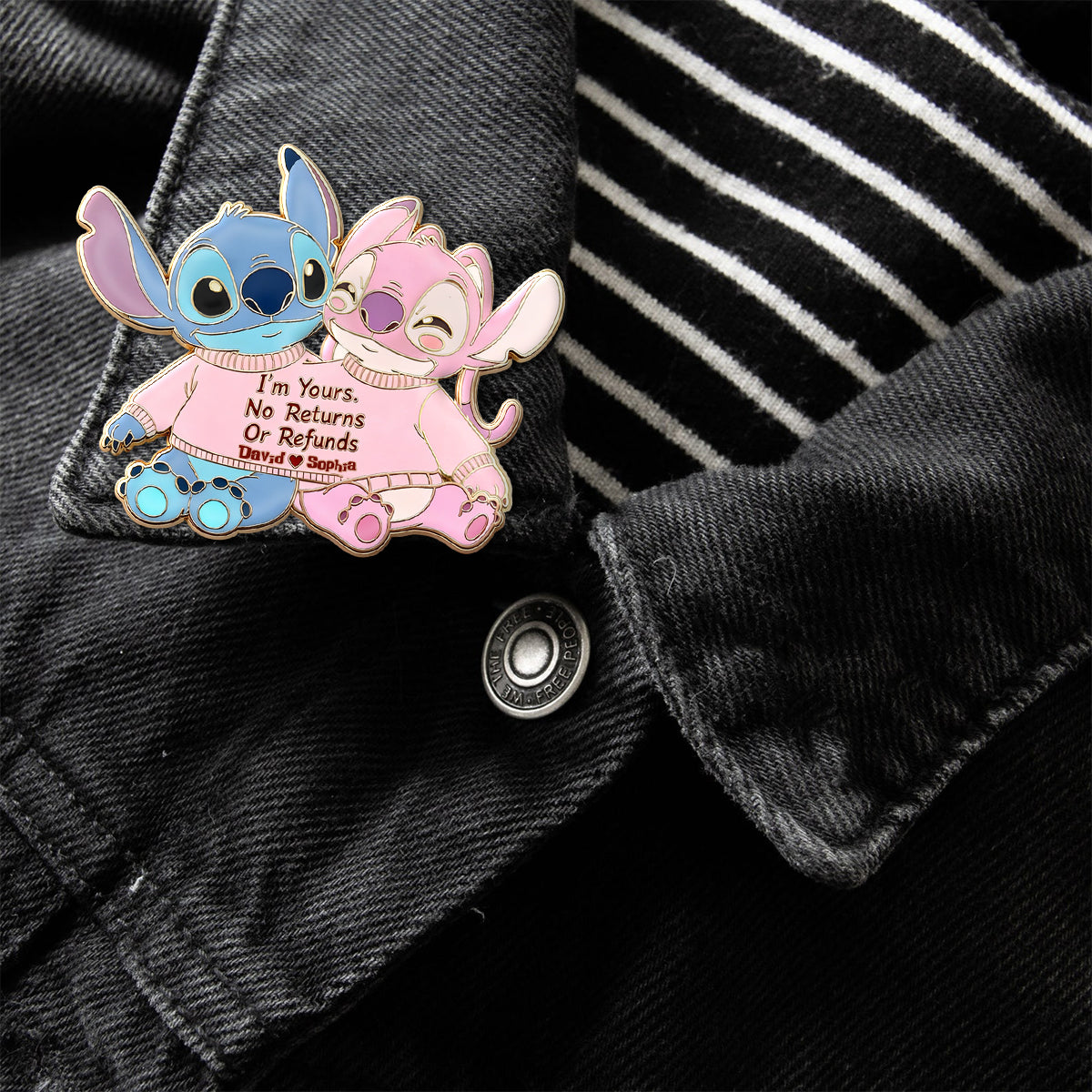Personalized Ohana Acrylic Enamel Pin Custom Names Gift Acrylic Enamel Pin GradoCreations