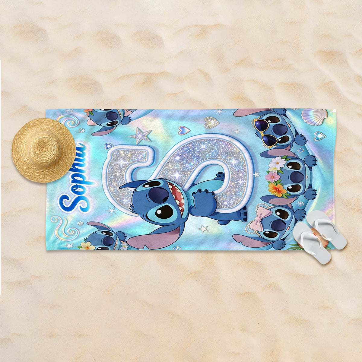 Personalized Quick-Dry Beach Towel with Cute Alien Design for Kids Beach Towel GradoCreations