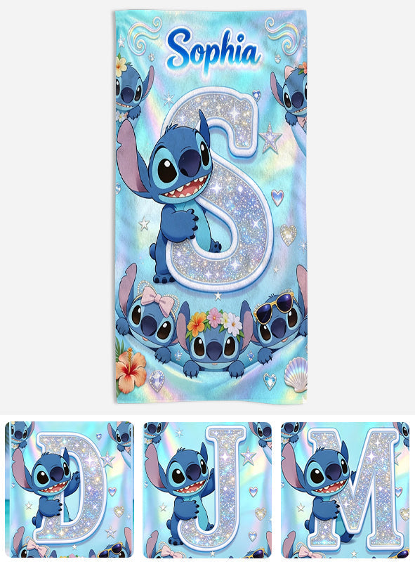Personalized Quick-Dry Beach Towel with Cute Alien Design for Kids Beach Towel GradoCreations