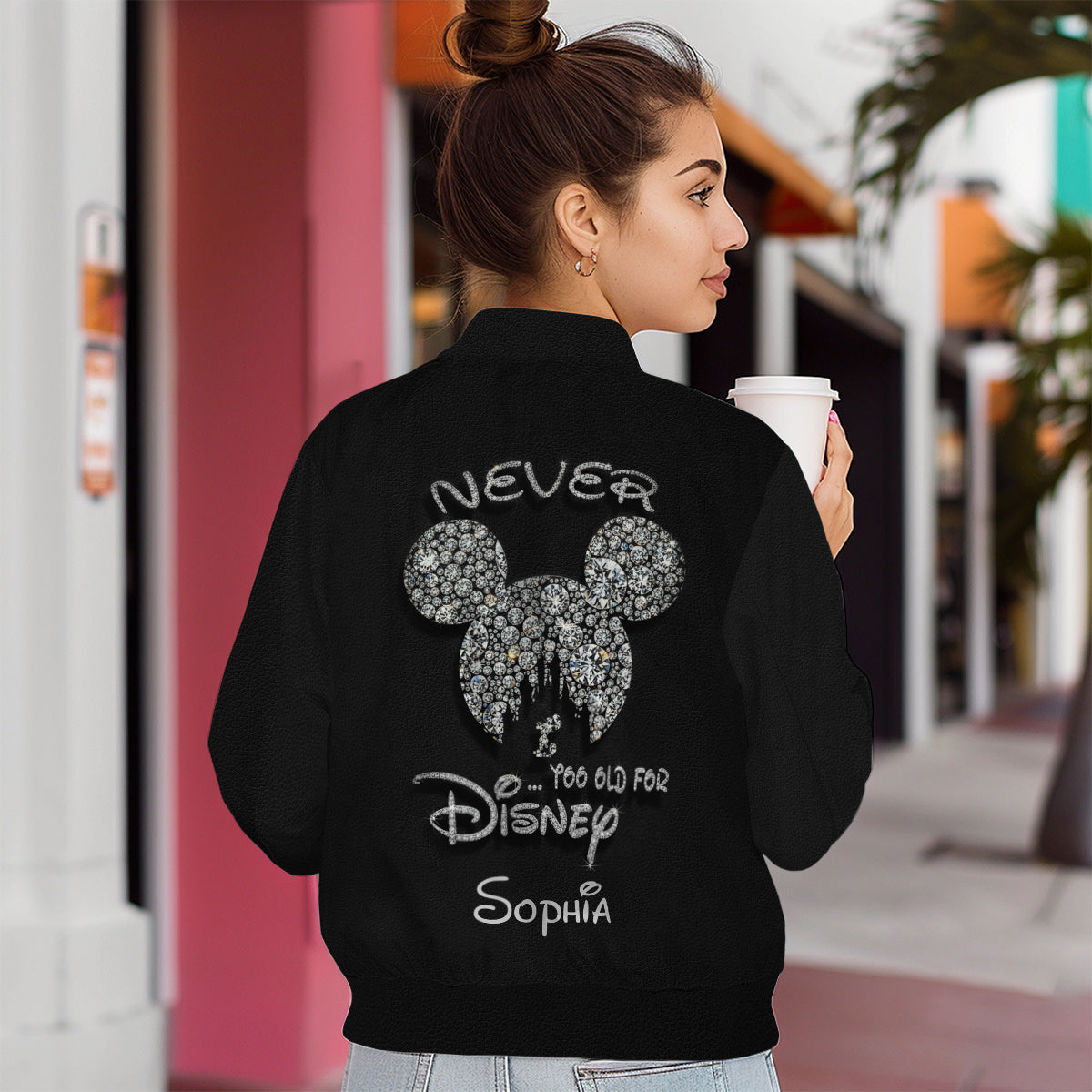 Personalized Mouse Bomber Jacket Custom Name Gift for Disney Fan Bomber Jacket GradoCreations