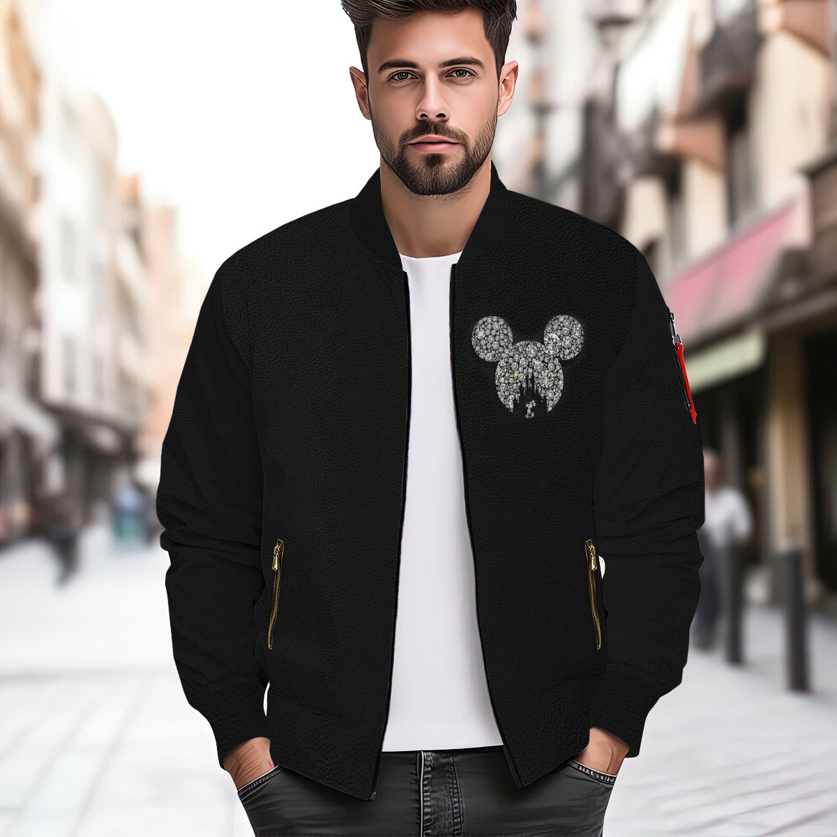 Personalized Mouse Bomber Jacket Custom Name Gift for Disney Fan Bomber Jacket GradoCreations