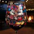Personalized Mickey and Minnie Wine Glass with Long Stem Gift for Couples Wine Glass With Long Stem GradoCreations
