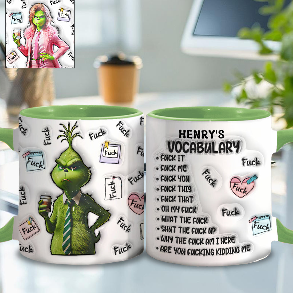 Personalized Grinch Accent Mug Custom Name Fun Gift for Christmas Accent Mug GradoCreations