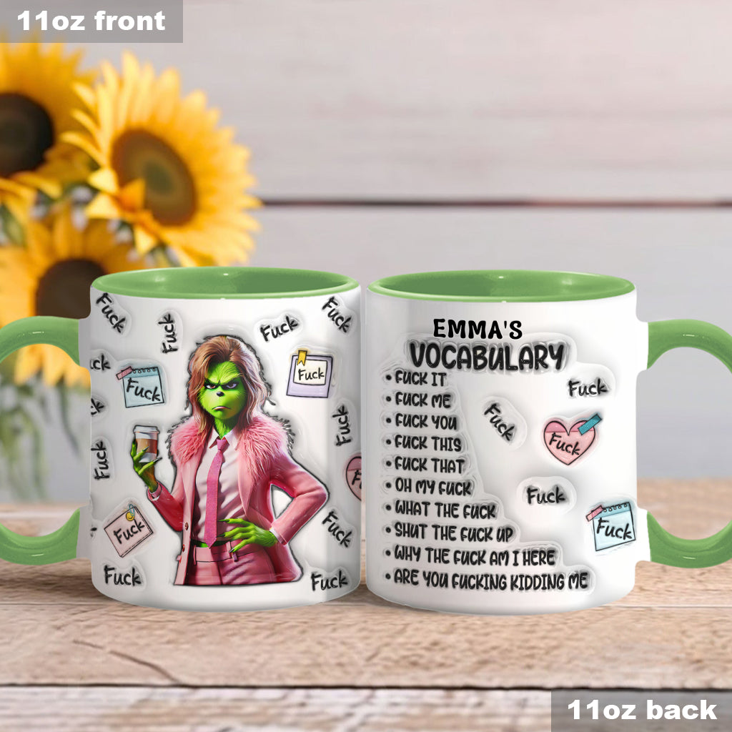 Personalized Grinch Accent Mug Custom Name Fun Gift for Christmas Accent Mug GradoCreations