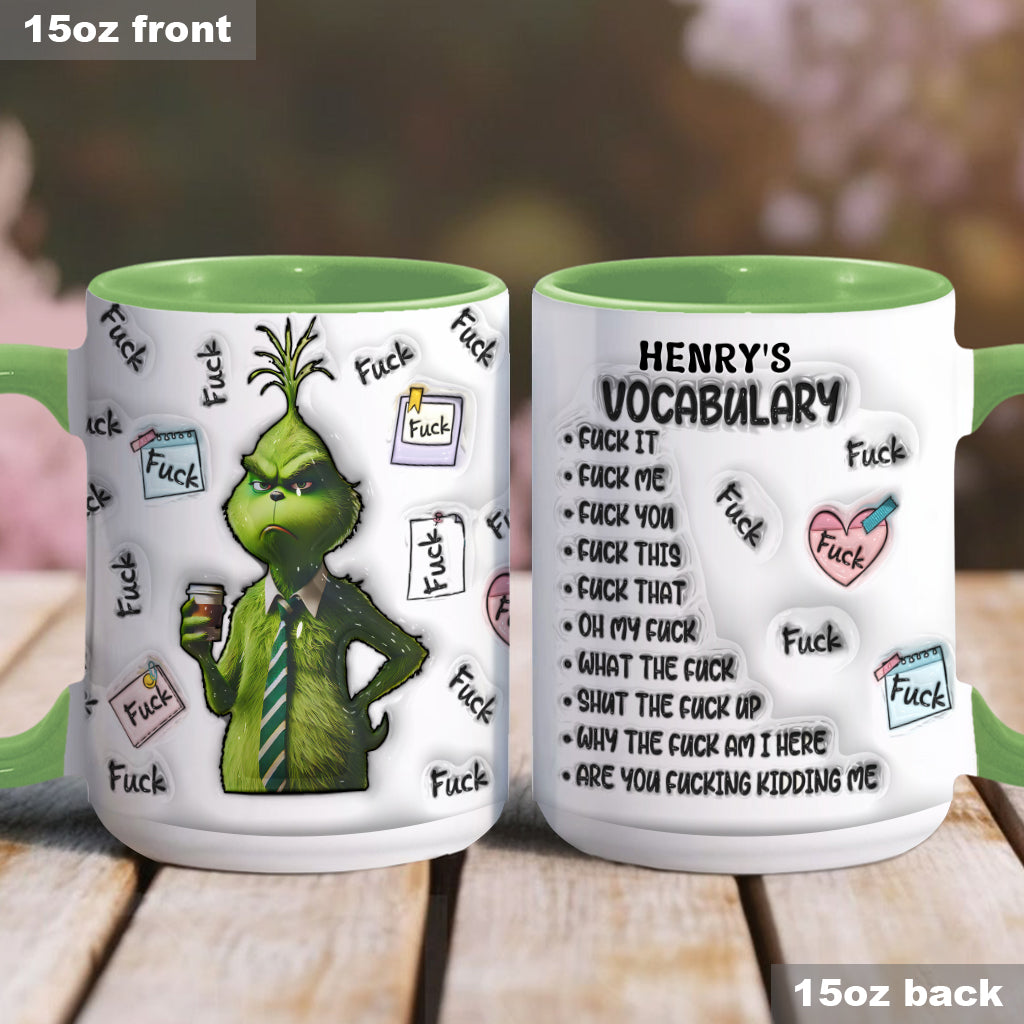 Personalized Grinch Accent Mug Custom Name Fun Gift for Christmas Accent Mug GradoCreations