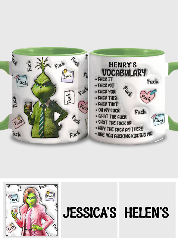 Personalized Grinch Accent Mug Custom Name Fun Gift for Christmas Accent Mug GradoCreations