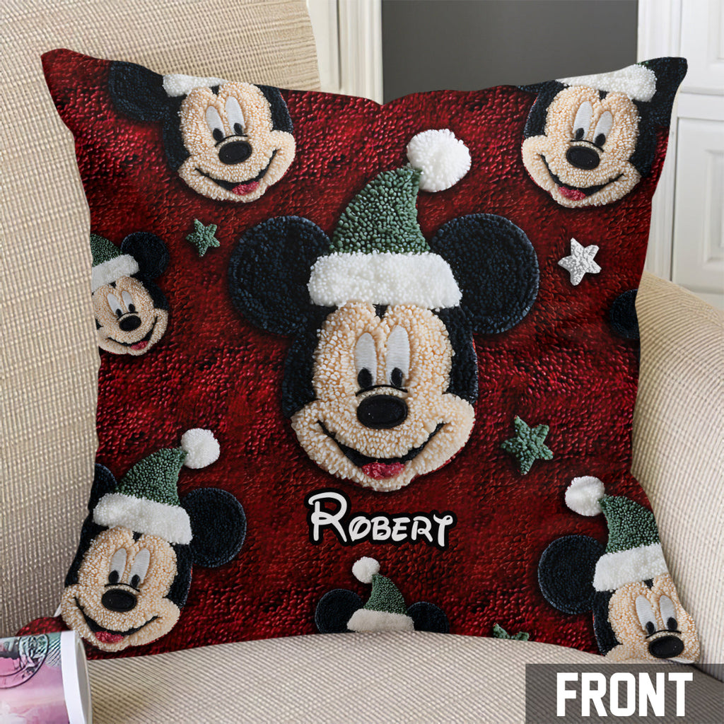 Personalized Merry Christmas Mouse Throw Pillow Custom Name Gift Throw Pillow 2 GradoCreations