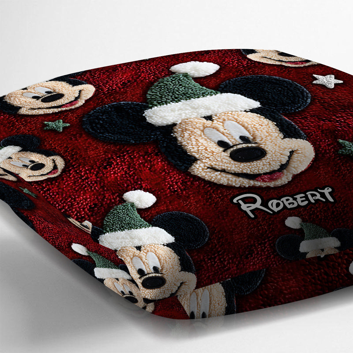 Personalized Merry Christmas Mouse Throw Pillow Custom Name Gift Throw Pillow 2 GradoCreations