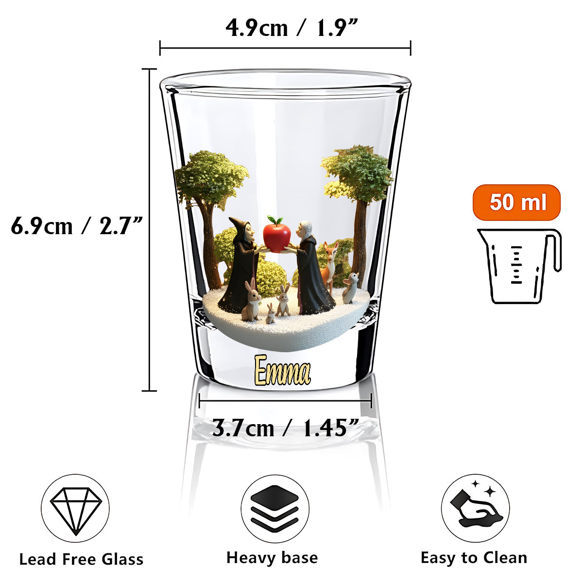 Personalized Magical Princess Shot Glass Set Custom Name Gift Shot Glasses Set GradoCreations