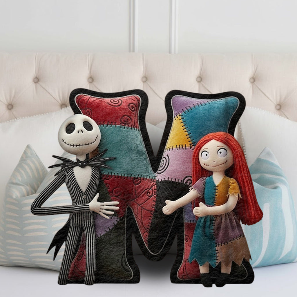 Personalized Faux Fur Nightmare Letter Pillow Gift for Kids Faux Fur Shaped Pillow GradoCreations