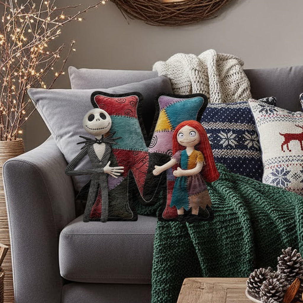 Personalized Faux Fur Nightmare Letter Pillow Gift for Kids Faux Fur Shaped Pillow GradoCreations
