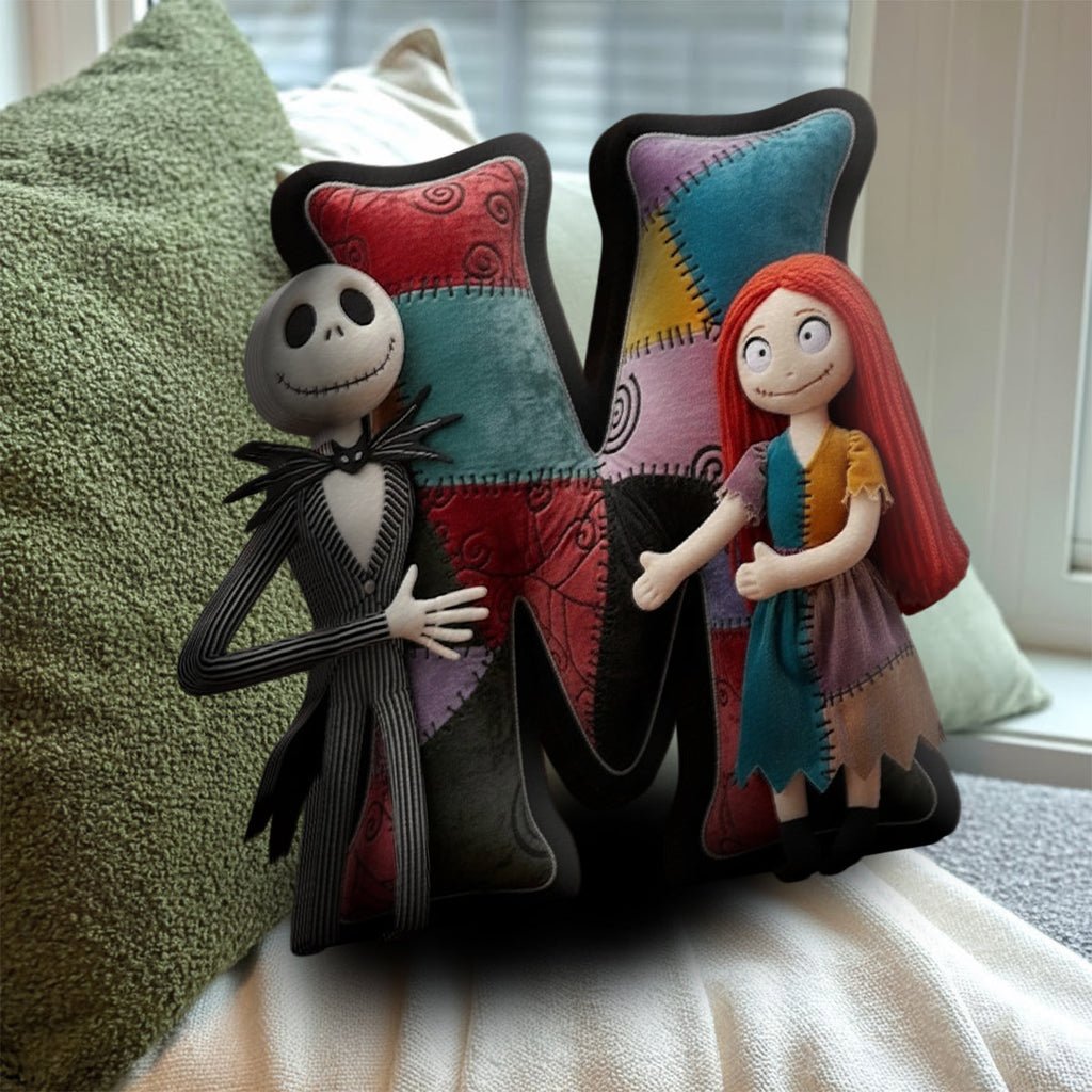 Personalized Faux Fur Nightmare Letter Pillow Gift for Kids Faux Fur Shaped Pillow GradoCreations