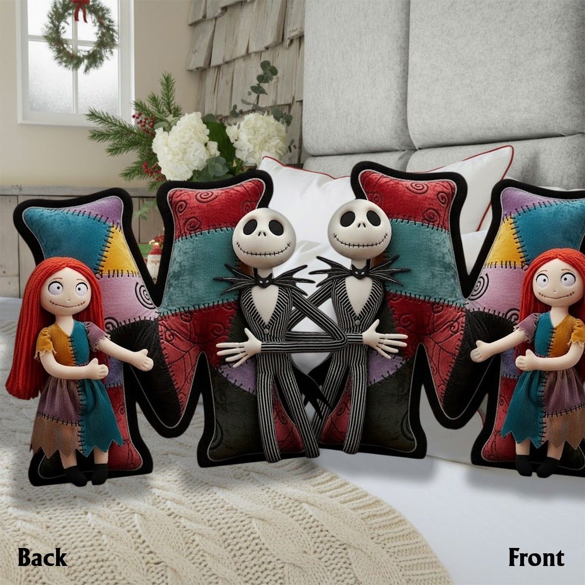Personalized Faux Fur Nightmare Letter Pillow Gift for Kids Faux Fur Shaped Pillow GradoCreations
