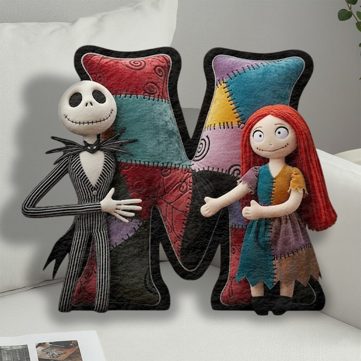 Personalized Faux Fur Nightmare Letter Pillow Gift for Kids Faux Fur Shaped Pillow GradoCreations