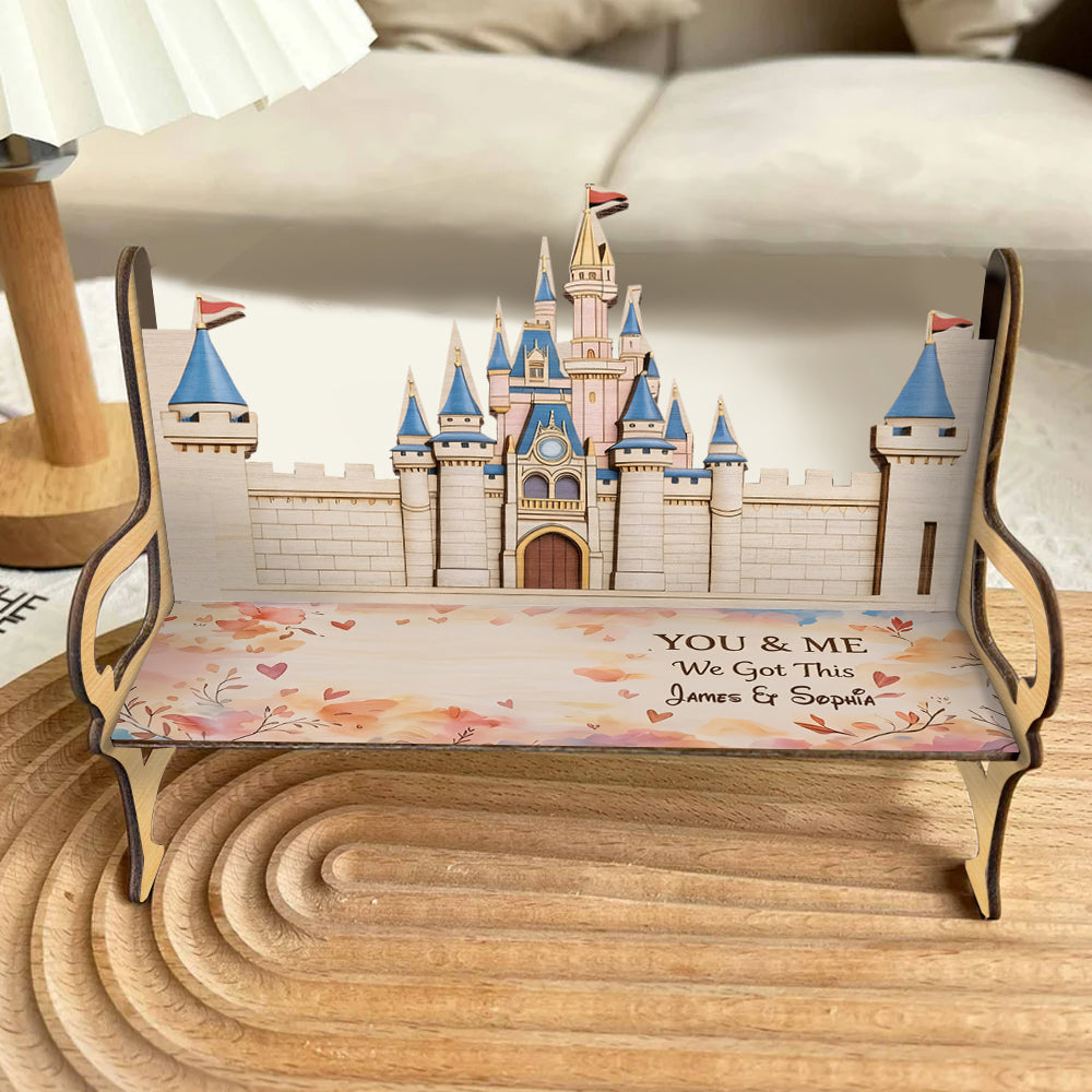 Personalized Wooden Bench & Plush Keychain Set for Couples Wooden Bench & Plush Keychain Set GradoCreations