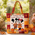 Personalized Autumn Mouse Quilted Tote Bag Custom Name Gift Quilted Tote Bag GradoCreations
