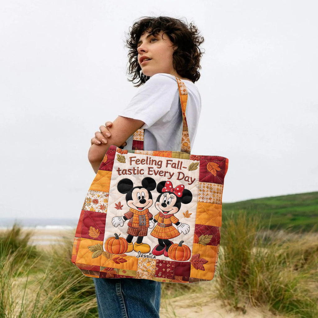 Personalized Quilted Tote Bag Perfect for Couples Gift - Fall Theme Quilted Tote Bag GradoCreations