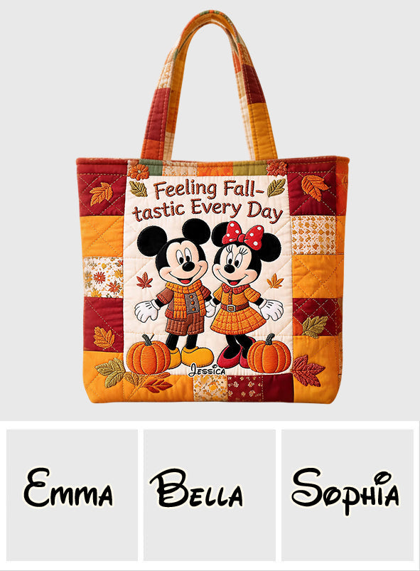 Personalized Quilted Tote Bag Perfect for Couples Gift - Fall Theme Quilted Tote Bag GradoCreations