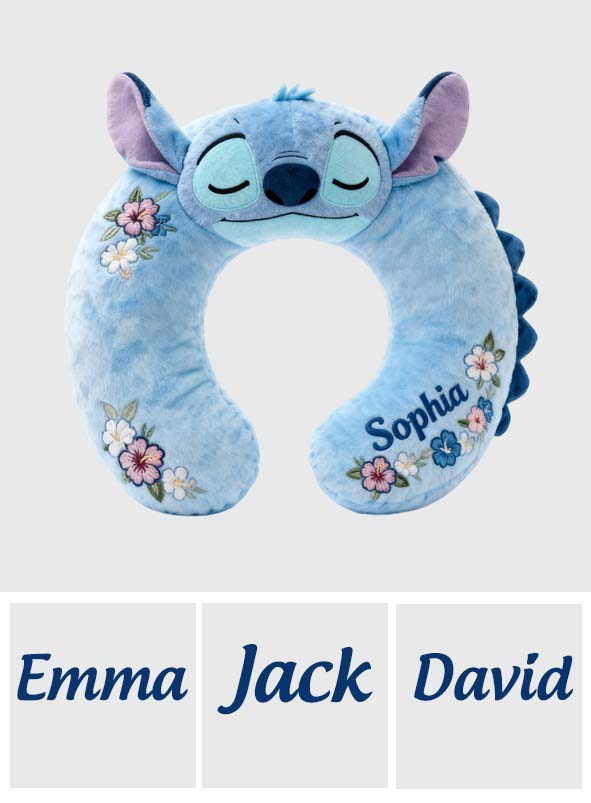 Personalized Blue Monster Travel Pillow Custom Name Gift for Kids Premium Faux Fur Pillow GradoCreations