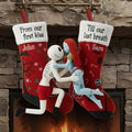 Personalized Gothic Love Story Shaped Christmas Stocking Shaped Christmas Stocking GradoCreations