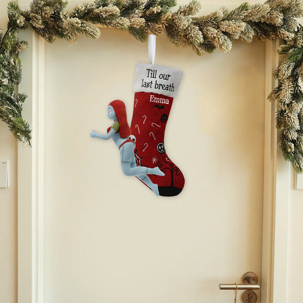 Personalized Gothic Love Story Shaped Christmas Stocking Shaped Christmas Stocking GradoCreations