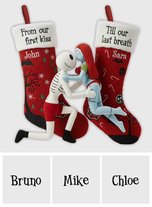 Personalized Gothic Love Story Shaped Christmas Stocking Shaped Christmas Stocking GradoCreations