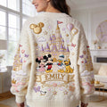 Personalized Knitted Cardigan with Magical Friends for Her Cardigan GradoCreations