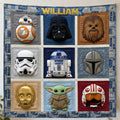 Personalized Star Wars Patchwork Blanket Custom Name Gift Blanket GradoCreations
