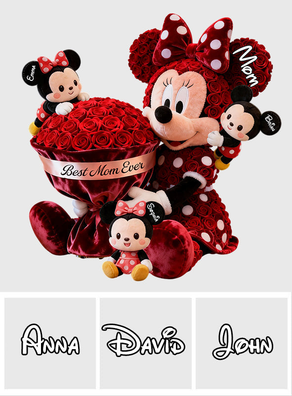 Personalized Cartoon Mom Faux Fur Pillow Custom Gift for Mom Premium Faux Fur Pillow GradoCreations