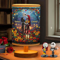 Personalized Nightmare Table Lamp with Wood Base Gift for Couples Tableside Lamp with Wood Base GradoCreations