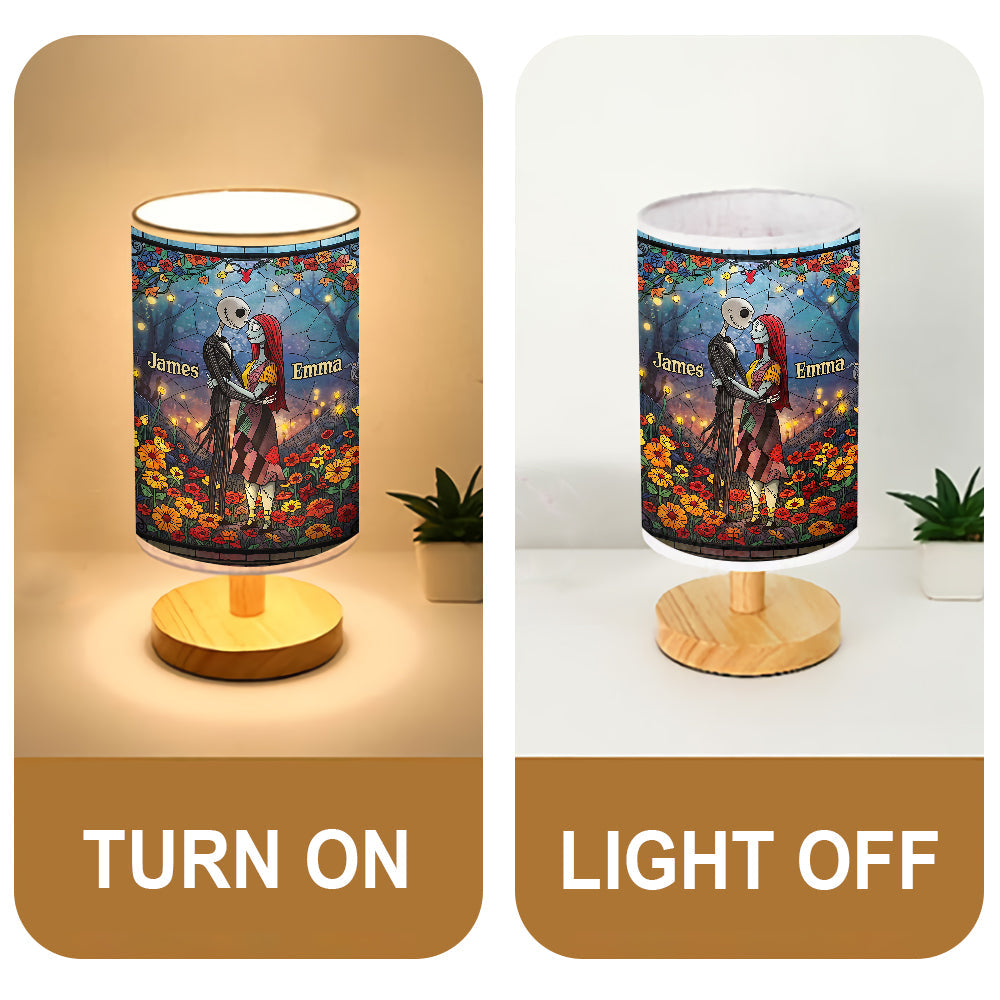 Personalized Nightmare Table Lamp with Wood Base Gift for Couples Tableside Lamp with Wood Base GradoCreations