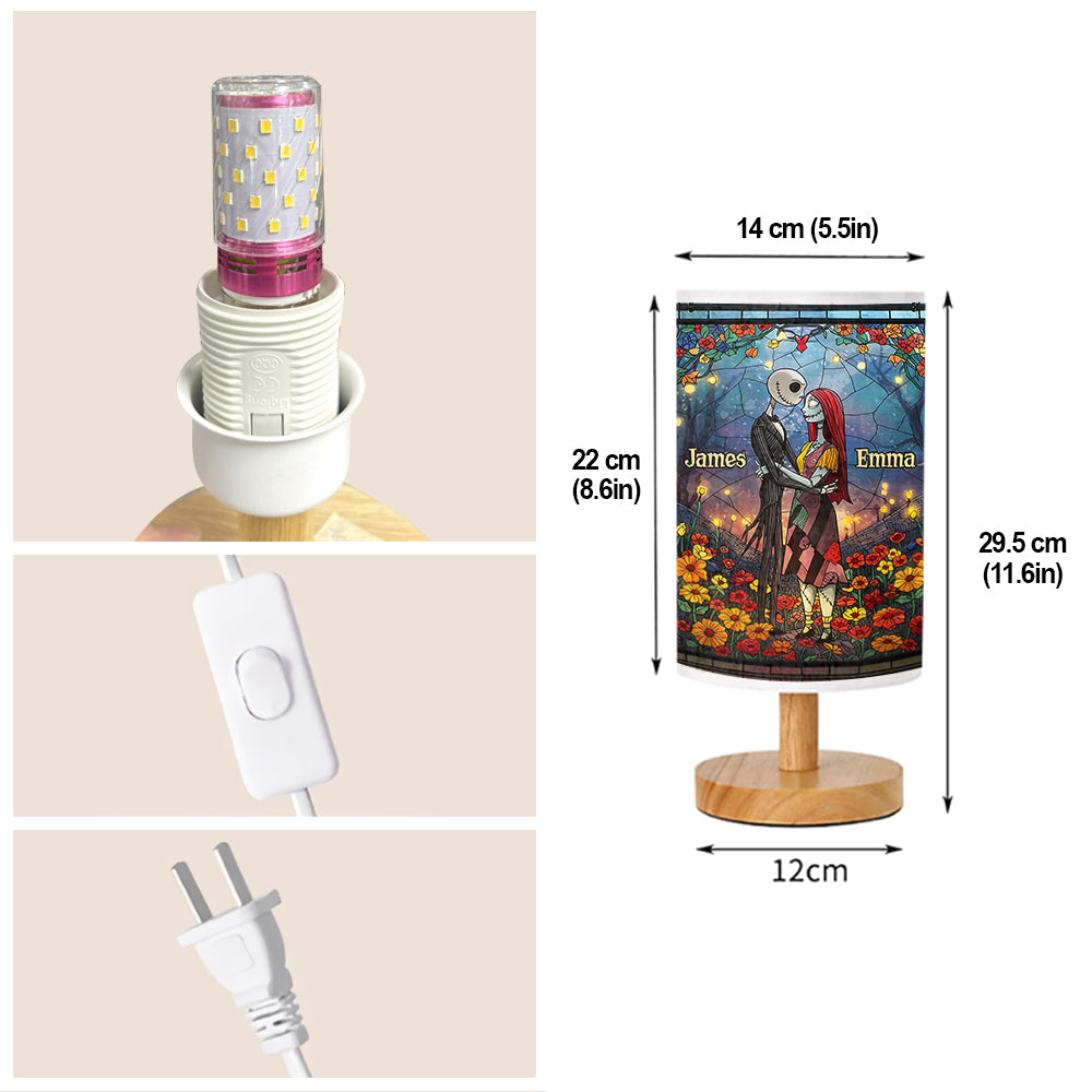 Personalized Nightmare Table Lamp with Wood Base Gift for Couples Tableside Lamp with Wood Base GradoCreations