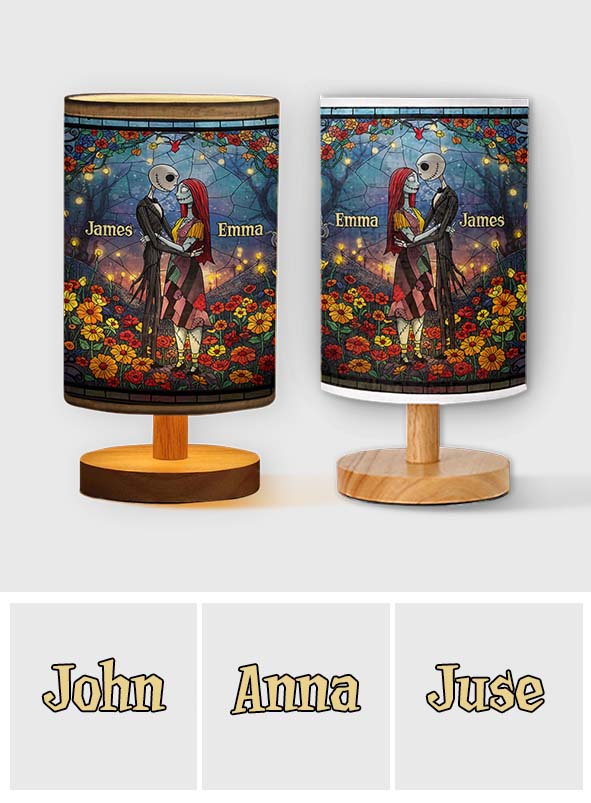 Personalized Nightmare Table Lamp with Wood Base Gift for Couples Tableside Lamp with Wood Base GradoCreations
