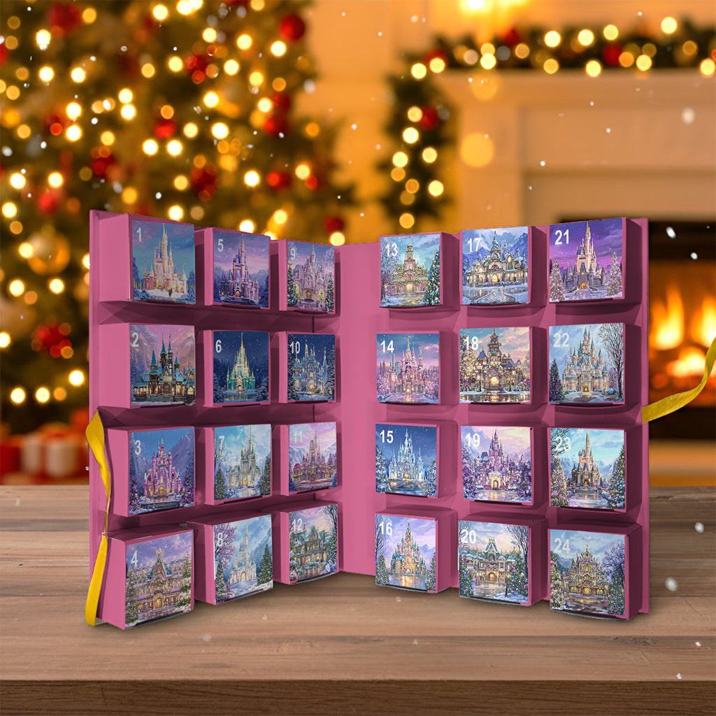 Personalized Disney Princess Advent Calendar with Ornaments Folded Advent Calendar With Ornaments GradoCreations