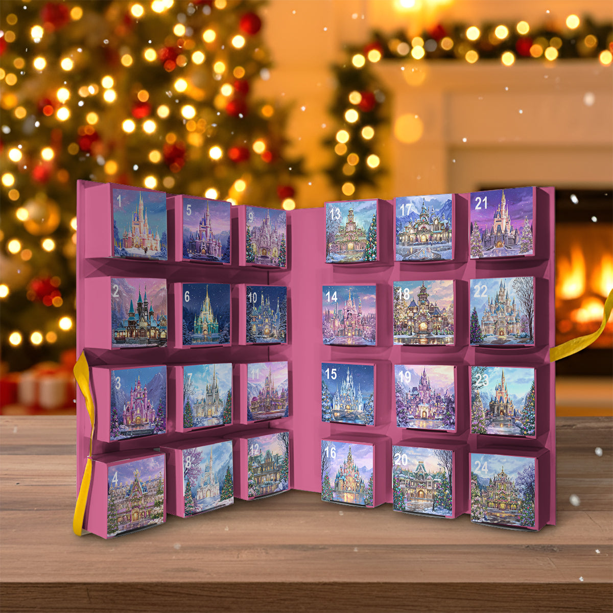 Personalized Disney Princess Advent Calendar with Ornaments Folded Advent Calendar With Ornaments GradoCreations